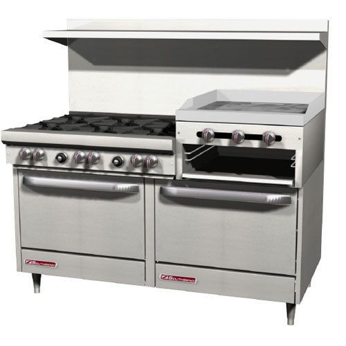 Southbend s60dd-2rr range, 60&#034;, 6 burners (28,000 btu), 24&#034; griddle/broiler (rig for sale