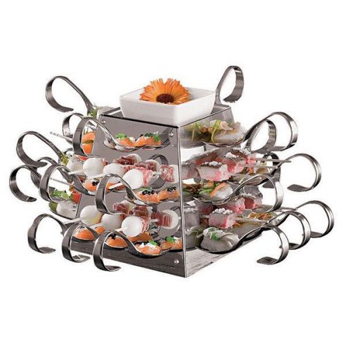 Stainless Steel Display with 24 Spoons &amp; Skewers