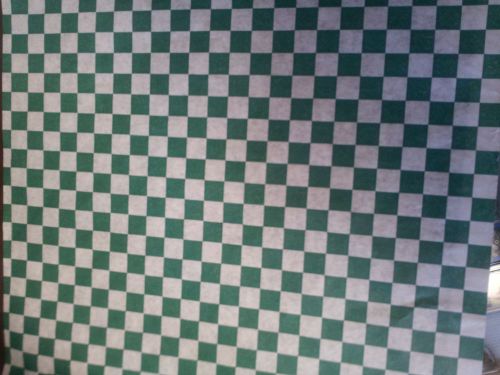 12&#034; x 12&#034; GREEN CHECKERED DELI PAPER (( 1,000 PAPER TISSUES PER BOX )) BAGCRAFT