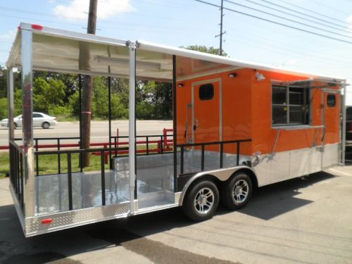 Concession trailers 8.5&#039;x24&#039; orange - bbq smoker vending catering trailer for sale