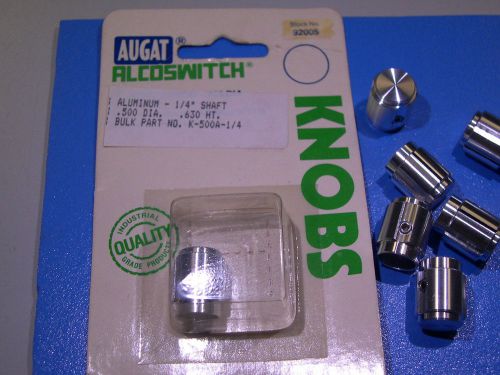 Qty-7  Augat Alcoswitch KNOB ALUMINUM 1/4&#034; Shaft K500A1/4 NEW NOS