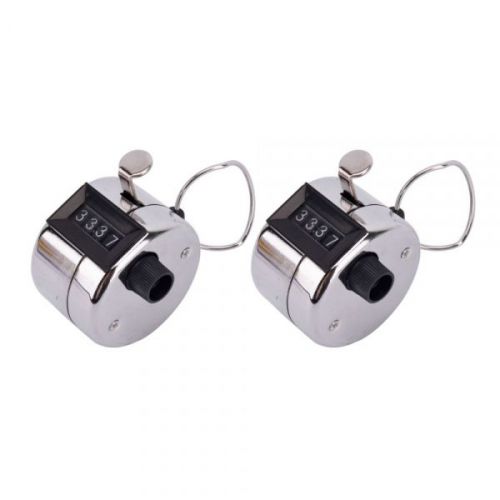 2 Pcs 4 Digit Manual Hand Tally Mechanical Palm Click Counter