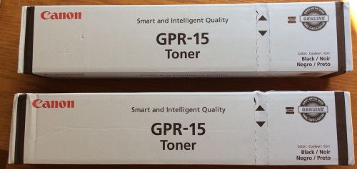 2 New Genuine Canon GPR-15 Black Toner Cartridges