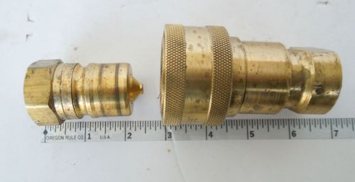 Parker brass quick coupler 60 series 3/4 NTP BH6-60/BH6-61 complete set.