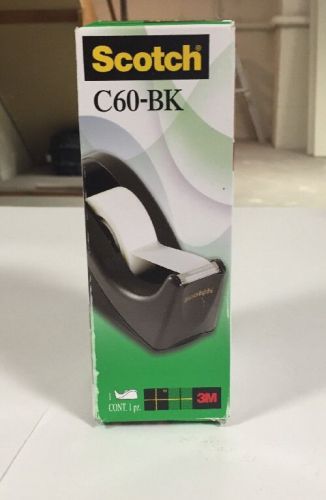 New! Genuine Scotch C60-BK 2-Tone Desktop Tape Dispenser, Black, Free U.S ship!