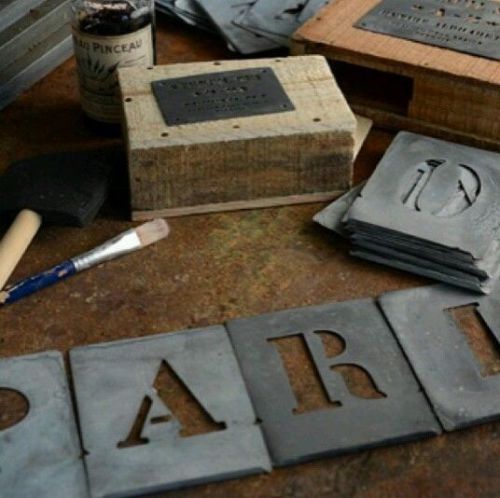 VINTAGE INSPIRED METAL ALPHABET STENCILS A thru Z Industrial