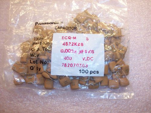 QTY (100)  8200pf 400V 10% POLYESTER FILM CAPS ECQM4822KZB PANASONIC FREE SHIP