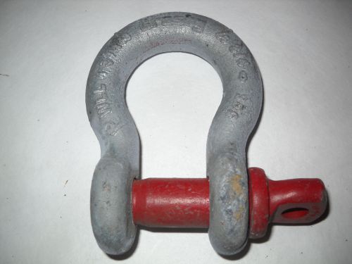 Crosby 3/4&#034;,   4- 3/4 Ton Galvanized Screw Pin Anchor Shackle