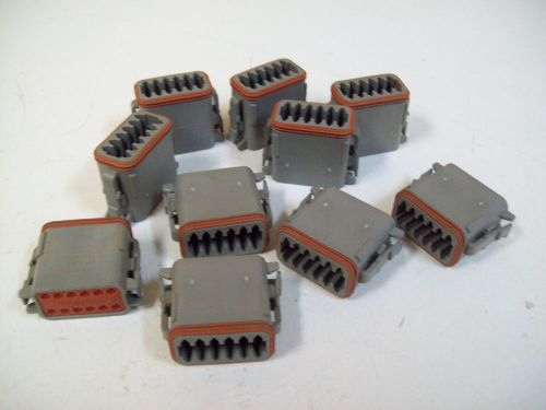 DEUTSCH DT06-12SA-C015 SZ 16 DT 12 WAY PLUG W/REDUCED WIRE SEAL - 10PCS - NEW