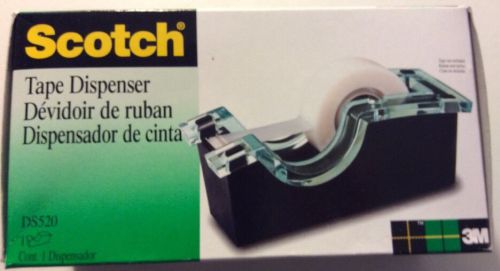 Black Scotch 3M Color Desktop 1&#034; Core Dispenser +12 Clear Tape 3/4&#034;x1000&#034; Rolls