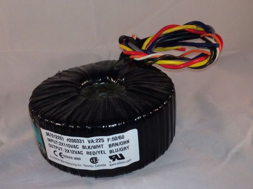 Plitron toroidal transformer 225 va 2x 115/230v primary 12v secondary 50/60 hz for sale