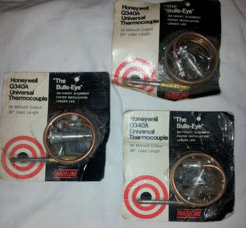 (3) Honeywell Q340A Universal Thermocouple 24&#034;, 30&#034; &amp; 36&#034;