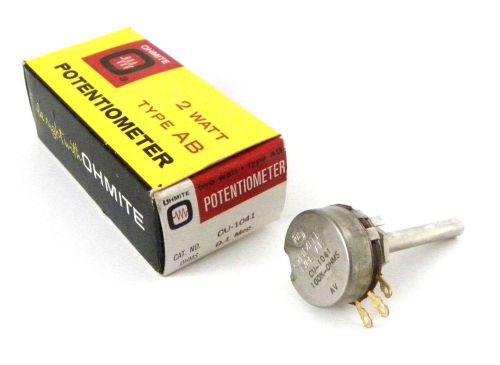 BRAND NEW IN BOX OHMITE CU-1041 POTENTIOMETER 100K OHMS 2 WATT (2 AVAILABLE)