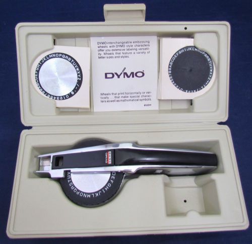 Dymo 1570 deluxe chrome label maker tapewriter 3 embossing wheels bundle in box for sale