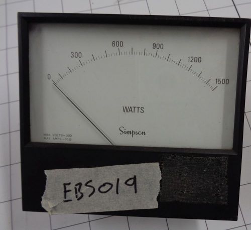 SIMPSON WATT METER 0-1500