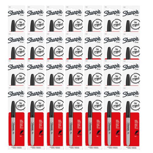 Sharpie Permanent Marker, Fine Point, Black Ink, 72/Pack