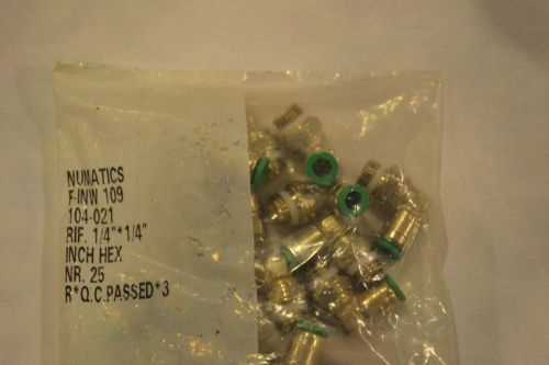 25 NUMATICS PTC PUSH TO CONNECT SWIVEL ELBOW FITTING INW109 104 021 1/4 X 1/4NPT