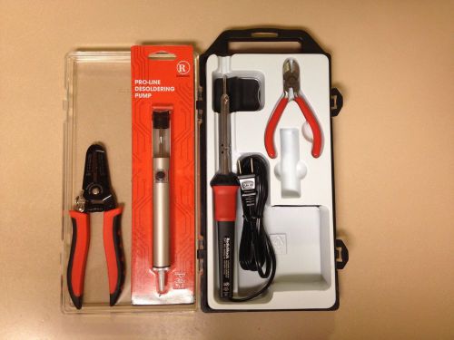 Radio shack 25w soldering iron, desolder pump and kit for sale