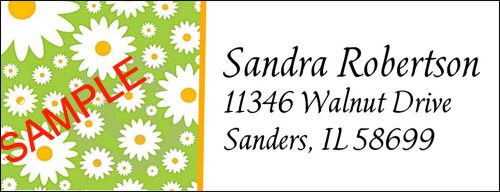 DAISY FLOWER SPLASH BACKGROUND #75 LASER RETURN ADDRESS LABELS