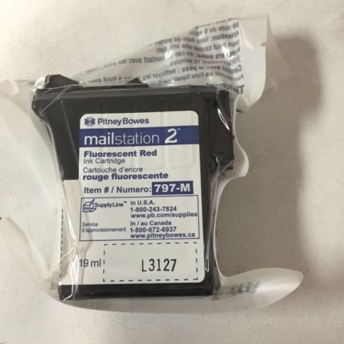 Pitney bowes mailstation 2 797-m ink cartridge sealed genuine k700 red for sale