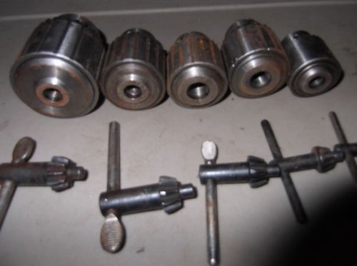 5 Jacobs Drill Chuck with KEYS 7-B, 33-B,1-B,30-B.