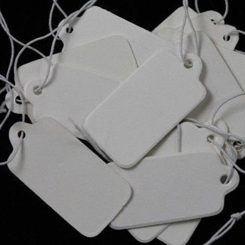New 500pcs fashion white handmade jewelry label price tags elastic pre-strung for sale