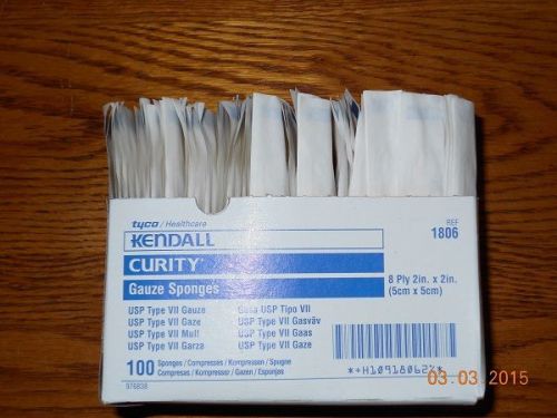 Kendall Curity 8 Ply 2 x 2 gauze sponges (sterile) 100 in package