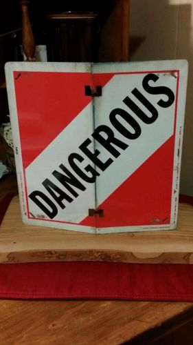 VINTAGE DANGEROUS METAL SIGN CHICAGO ILLINOIS RADIATION CORROSIVE PLANT SIGN