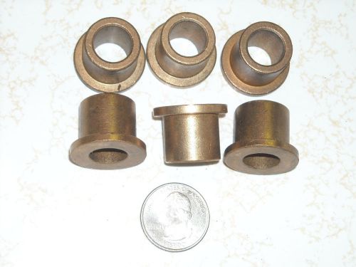 6 new bronze oil impregnated bushings, 3/4&#034; X 3/4&#034; w/ 1&#034; flange, 1/2&#034; ID