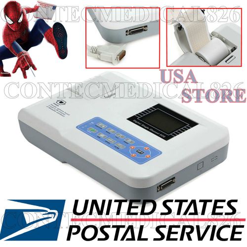 US FDA 12 lead Single Channel ECG/EKG machine Printer ECG100G electrocardiograph