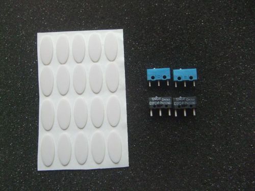 20 white 3M Microsoft IE 3.0 Mouse Feet &amp; &amp; 2 Omron 10M &amp; Huano Micro switches