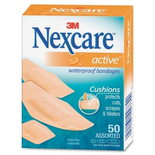 Nexcare Diamond-shape Bandage - 0.88&#034;x2.25&#034;,1.13&#034;x3&#034; -50/Pack -Beige- MMM43150