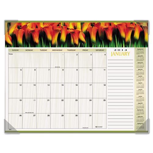 New at-a-glance 89805 recycled floral panoramic desk pad, jan-dec, desk pad, 22 for sale