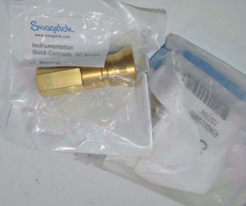 Swagelok Brass Instrumentation Quick-Connect 0.5 Cv Lot of 4  Part# B-QC6-B-4PF