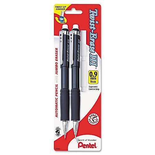 Pentel - twist-erase iii mechanical pencil, 0.9 mm, assorted barrels -  2/pk for sale