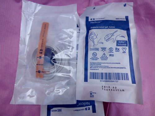 4 Nellcor / Covidien Maxn Neonatal-Adult SPo2 sensor pulse ox probe