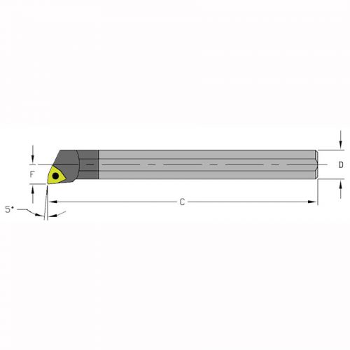 1/4&#034; Carbide Boring Bar .275&#034;Minimum Bore 4&#034;Long Coolant Thru Ultra-Dex USA