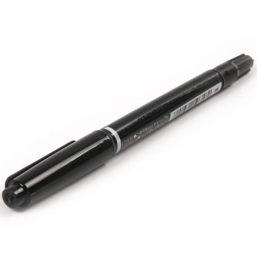 10pcs fine dual heads marking pen marker waterproof oil pen thin nib black for sale
