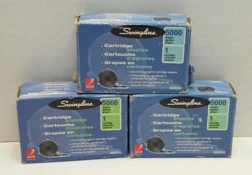 Lot of 3 SWINGLINE CARTRIDGE STAPLES 5000 COUNT Each pack C CARTRIDGE #50050 New