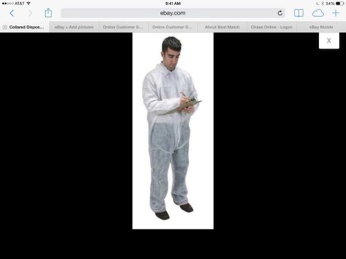 NEW Malt Ind.BX OF 25-Collared Disp. Coveralls White,Open Cuff,Zipper SIZE 3x