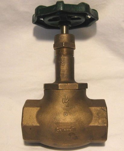 GRINNELL FIG 3200 BRASS GLOBE VALVE 1-1/2&#034; 200 WOG-NOS