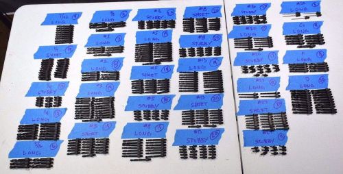 Aircraft aviation threaded drill bits 429 piece lot various sizes for sale