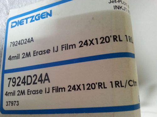 RARE SEALED Inkjet ROLL 24 x 120 4 Mil 2M ERASE IJ FILM dietzgen 7924d24a 37973