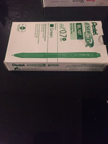 Pentel EnerGel-X Liquid Gel Pen  Metal Tip - Green Ink (Pentel BL107-D) - 12/pk