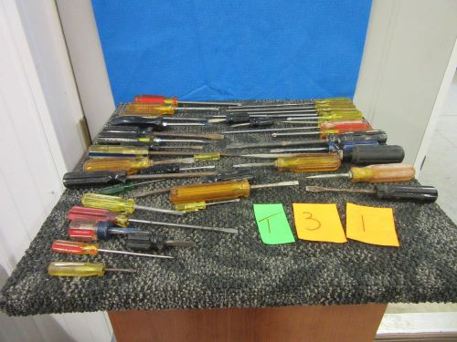 38 screwdrivers flat blade philips mechanic stanley craftsman pratt-reed used for sale