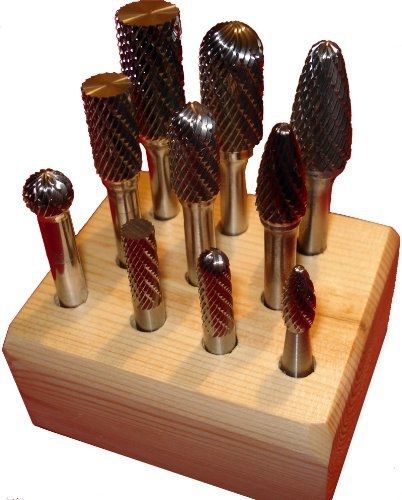 Kodiak Cutting Tools 4J-518Y-JQ3L USA Made Carbide Bur Set on 1/4&#034; Shanks,