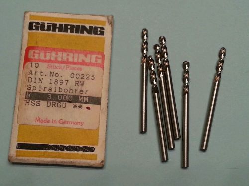 Guhring 3 mm HSS Screw Machine Drills (6 pcs.)