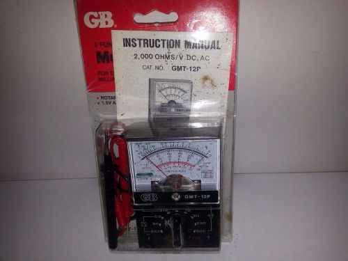 GB ELECTRICALGMT-12P 5-FUNCTION16-RANGE ANALOG MULTITESTER-IN ORIGINAL PKG.