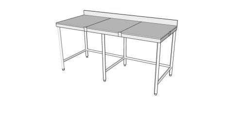 24X48 S/S WORK TABLE W/ SHELF, 4&#034; BSPLASH &amp; 3/4&#034; POLY TOP - CT-PB24-3