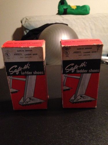 Vintage NOS Safe-Hi Ladder Shoes for Straight Ladders No. 600 Original Box